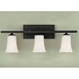 Murray Feiss VS8703-ORB Three-Light Boulevard Collection Vanity Strip, Oil Rubbed Bronze with Opal White Etched Glass Shades