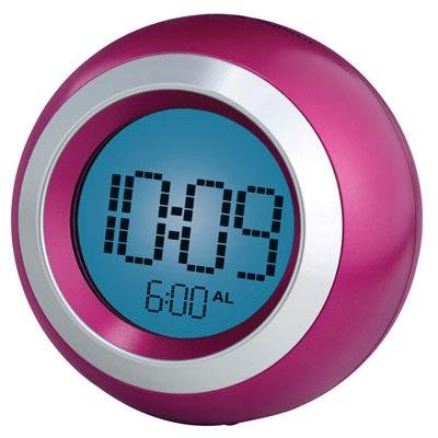 Timex Audio T025p4 Table Clock Digital Face Format Shape Ball Pink Case Excellent Performance