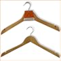 PACK OF 20 QUALITY WOODEN COAT HANGERS 44cm (17.5") wide - NO BAR