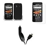Samsung Galaxy Prevail (Boost Mobile) Premium Combo Pack - Black Silicone S ....