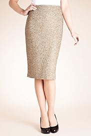 Knee Length Herringbone Pencil Skirt with New Wool