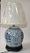 23H Double Happiness Blue and White Porcelain Ginger Jar Table Lamp