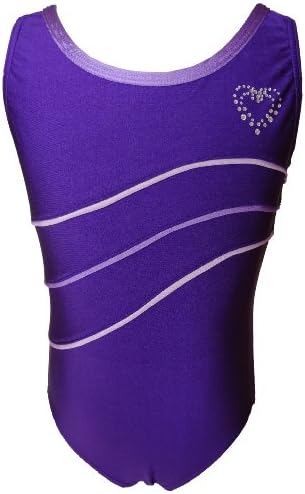 Talent Tale Little Girls Rhinestone Heart Purple Tank Leotard