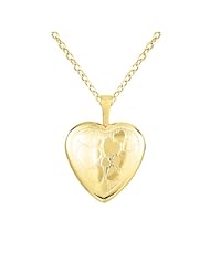 Sterling silver and 14k gold Heart Shaped Locket w/Hearts Necklace