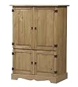 Pine Entertainment Center - Santa Fe Distressed Pine Finish
