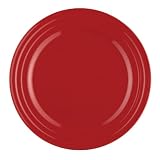 Rachael Ray Dinnerware Double Ridge Dinner Plate Set, 4-Piece, Red