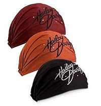 Harley-Davidson® Women's Harley-Davidson® Head Wrap. Crystal embellishments. Brick Red 99458-10VW; Vintage Orange 99457-10VW; Black 99578-08VW