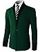 H2H Mens One Button Blazer of Contrast Color Cuff trim GREEN US M/Asia L (CMOBL014)