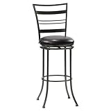 Hillsdale Holland 30-Inch Swivel Barstool, Pewter Finish with Black Vinyl