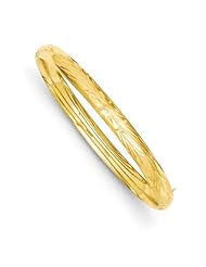 14k 4/16 Florentine Engraved Hinged Bangle Bracelet, Best Quality Free Gift Box Satisfaction Guaranteed