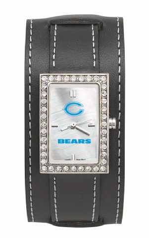 Chicago Bears Starlette Black Leather Watch