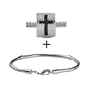 Silver Black Celtic Cross Religious Beads Bracelet Fits Pandora Charms