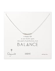 Dogeared Balance Hammered Bar Necklace, Sterling Silver