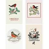 Retro Robin Pack of 20 Christmas Cards (Mini Box)||RF10F