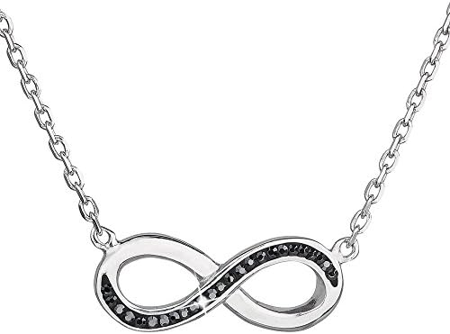 Sterling Silver Necklace Infinity Made w/ Rhodium-Plated Silver and Swarovski Elements Crystals