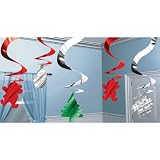 Christmas Hanging Swirl Decorations (pack 15)