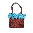 Large Bow Bucket Purse - Turquoise/Cappuccino