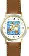 Toran Scroll No.2 Judaica Jewish Theme - WATCHBUDDY&reg; DELUXE TWO-TONE THEME WATCH - Arabic Numbers - Brown Leather Strap-Size-Large ( Men's Size or Jumbo Women's Size )