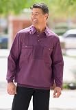 Banded Bottom Shirts with Knit Inset