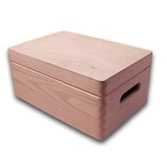 gro�e Aufbewahrungsbox/ Holzkiste mit Deckel und Griffl�chern Kiefer