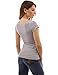 PattyBoutik Women's Cross Front V Neck Ruched Mesh Blouse (Light Gray S)