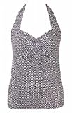 French Floral Sweetheart Cinched Halter Tankini Top - Women's Swimsuit Plus Size Swimsuits