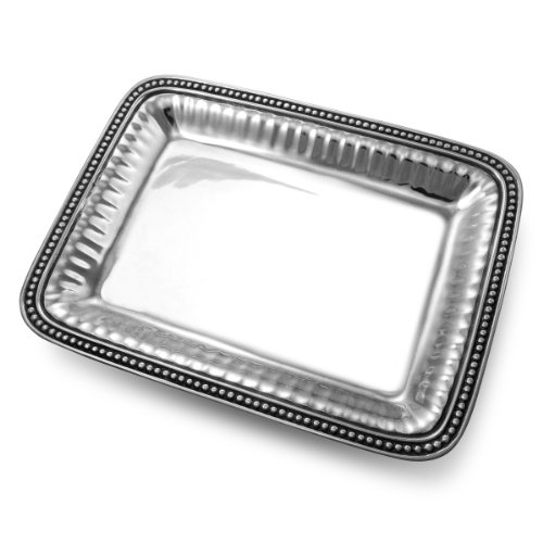 Wilton Armetale Flutes & Pearls 14-Inch Rectangular Tray