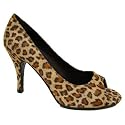 Womens Leopard Peep-Toe Secretary Court Shoes