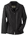 Ladies' Leather Hip Length Jacket, Color: Black, Size: 2X-Large