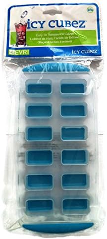 Icy Cubez Easy Release Pop Out Ice Cube Tray - No BPA - Blue and Clear