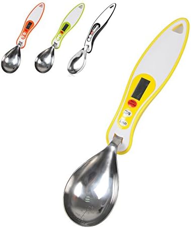 Vitopeak® Kitchen Smart Digital Spoon Measuring Scale with High Accuracy/Fast Reading - 0.1g to 300g (g/ml/oz) for Salt Sugar Powder Flour Liquid (Yellow)