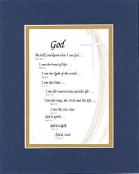 [I Am God] Collection of Biblical Verses on 11 x 14 inches Double Beveled Matting