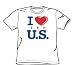 I Love The U.S. - Adult White S/S T-Shirt For Men