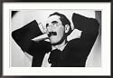 Groucho Marx (Julius Marx) American Comedian with His Characteristic Cigar and Painted-On Moustache Framed Photographic Poster Print, 37x25