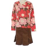 Marimekko Boutiuqe Trendy Girls Flower Top Brown Skirt Set Outfit Clothes 7 - 14