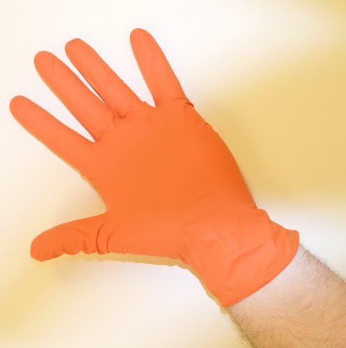 Orange Lightning Nitrile Disposable Gloves - XL - Box (50 Pairs)