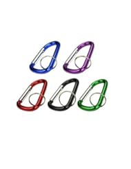 PC Accessory: Foxnovo 12pcs D-shaped Aluminum Carabiners Clip Snap Links Snap Hooks with Key Rings (Assorted Color) - Foxnovo
