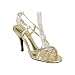 Rhinestone Dress Heel Sandal Gold Metallic