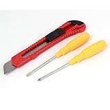 uxcell　カッターワットドライバーセット　金属　プラスチック　シルバートーン　イエロー　レッド　ブラック