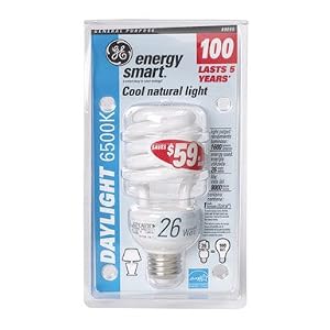 GE Energy Smart 26-Watt Daylight Spiral Compact Fluorescent Light Bulb Day by General Electric
