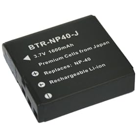 Kinamax 1600mAh NP-40 Replacement Battery for Casio Exilim EX-FC100, EX-FC150, EX-Z450 - Premium Japanese Cells