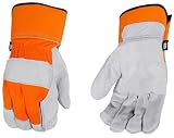 Black and Decker BD520L Premium Split Cowhide Leather Palm Work Gloves, Large