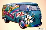 "Peace" Blue VW Campervan Wall Clock