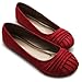Ollio Women's Ballet Faux Suede Muliti Color Comfort Flat