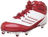 IMAGE OF adidas Men's Scorch X Mid D Football Cleat,White/University Red/Metallic Silver,9.5 M US