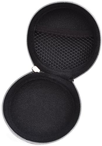 Case Star ® Unique Zebra Pattern Round Shape Earphone Handsfree Headset Kensington Car Audio AUX Cable Hard Case with Zipper Enclosure + Case star cellphone bag