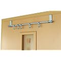 T�rgarderobe mit 5 variablen Haken, silber lackiert