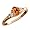 0.44 Ct Orange Red Oval Madeira Citrine and Topaz Rose Gold Plated Silver Ring