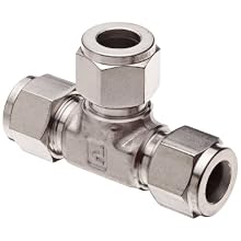 Parker A-LOK 4ET4-316, 316 Stainless Steel Compression Fittings Union Tee 1/4" Tube