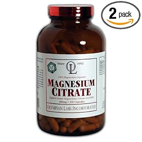 Olympian Labs Magnesium Citrate, .5lbs Glass (Pack of 2) by Olympian Labs